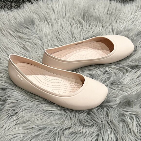 Crocs Women's Pink Quartz Brooklyn Flats Size 6 Ballet Slips - Picture 4 of 6